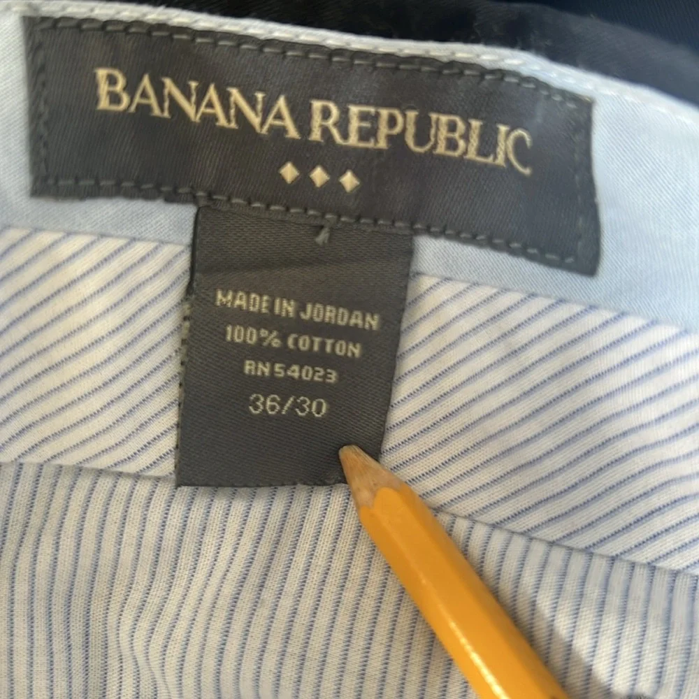 Banana Republic Mens Cotton Straight Black Pants Size 36 X 30‎